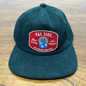 New Belgium Fat Tire Colorado Beer Green Corduroy Snapback Ball Cap Hat Bicycle