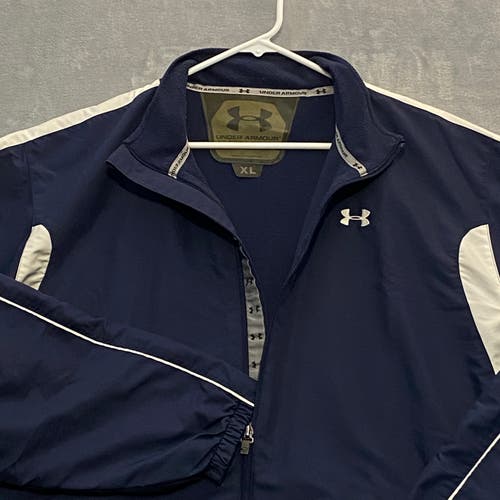 Vintage Under armour Jacket Men XL Full Zip Lined Embroidered Logo Taped Seams