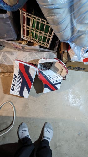 CCM Axis Pro glove and blocker set