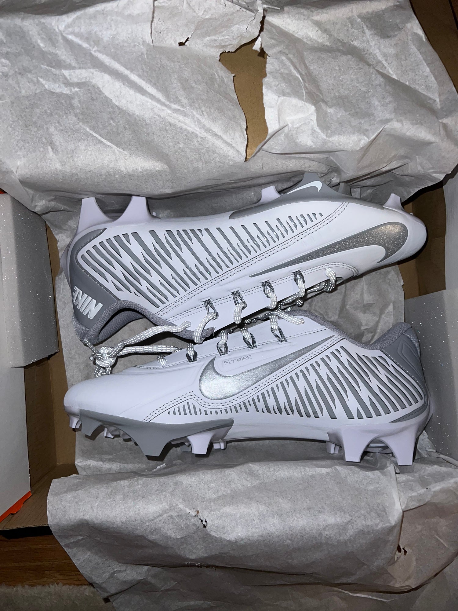 Nike Vapor Edge 360 VC “ White Metallic Silver” Football Cleats Size 10 Nike Vapor Edge Pro 360  main image 3