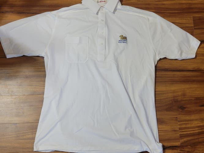 Antigua Pitt Panthers Football NCAA White Button Down Shirt, Tag Size L
