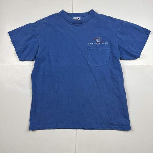 Vintage San Francisco California Pocket T-Shirt SF Logo HRLA Single Stitch Sz S