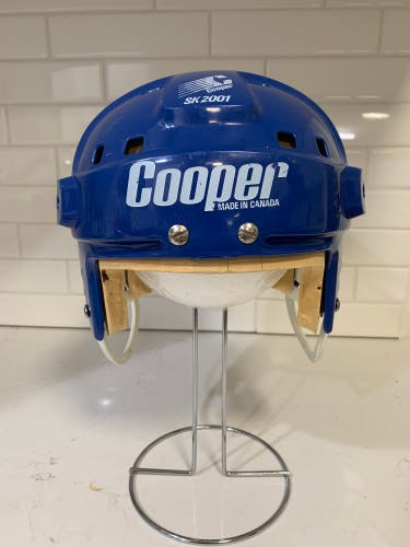 Vintage Cooper Sk2000 Sk2001 Hockey Helmet Blue Made In Canada Original Goalie Combo Mask