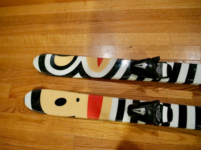 Used Kid's Snowfab Paul Frank 115 cm Park Skis Twin Tip With Tyrolia Bindings