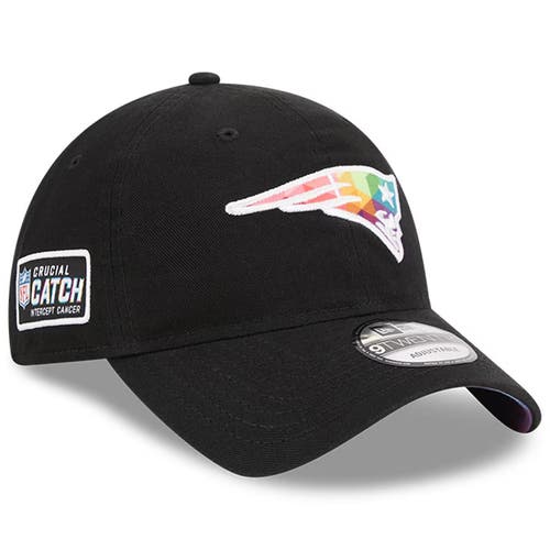 2023 New England Patroits New Era NFL Crucial Catch 9TWENTY Black Adjustable Hat