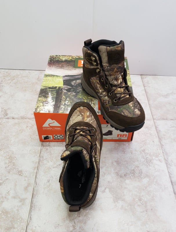 Brush Camo Hiking Hunting Lace Mid Ankle Waterproof Boots Ozark Trail Mens Sz 7