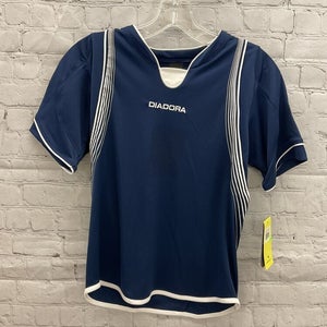 Diadora Youth Unisex Napoli Size Medium Navy Blue Short Sleeve Jersey NWT $100