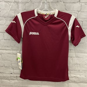 Joma Youth Unisex DryMX Size 6 Maroon White Vneck Short Sleeve Soccer Jersey NWT