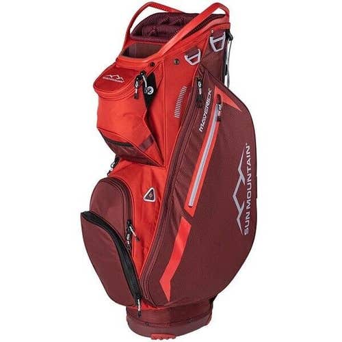 Sun Mountain Golf 2024 Maverick Cart Bag - 14-Way Golf Bag - PORT / RUSH RED