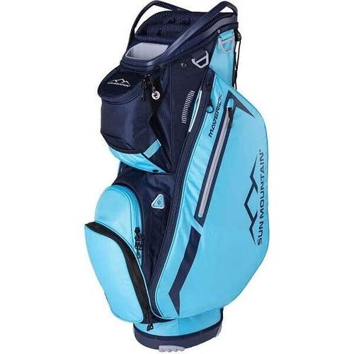 Sun Mountain Golf 2024 Maverick Cart Bag - 14-Way Golf Bag - RIVER / NAVY BLUE