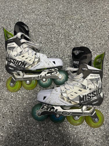 Used Mission Wide Width Size 5 Inhaler WM02 Inline Skates