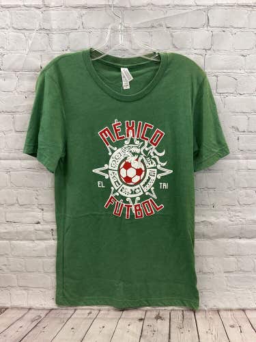 Canvas Mens Mexico Futbol Size Small Green Cotton Polyester Rayon Tee Shirt NWT