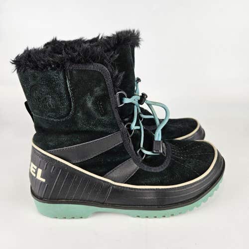 Sorel Womans Tivoli II Winter Boots Black Blue Size 6 NY1888-010