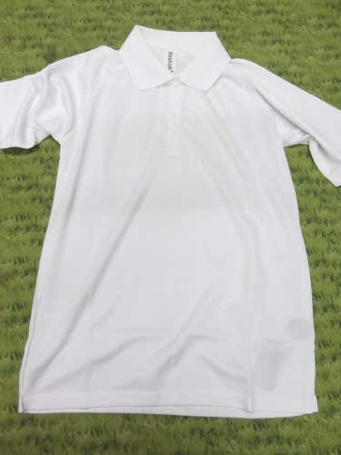 NEW * Reebok S DRY Athletic Golf Tennis Shirt - White - Size MEDIUM