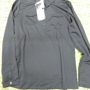 LADIES * NEW * Adidas CLIMALITE Long Sleeve Golf Shirt - Black - Size MEDIUM