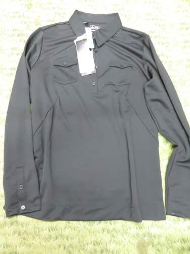LADIES * NEW * Adidas CLIMALITE Long Sleeve Golf Shirt - Black - Size MEDIUM