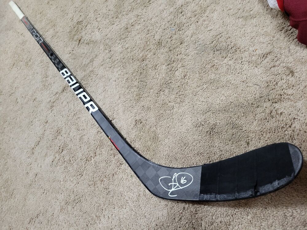 JASON ZUCKER 21'22 Signed Pittsburgh Penguins NHL Game Used Hockey Stick COA 1