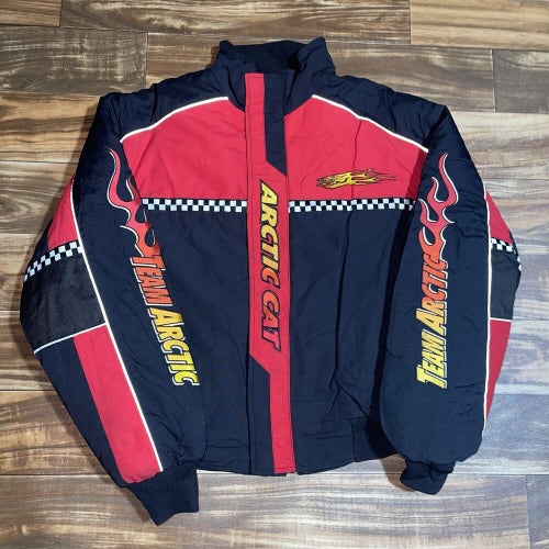 Vintage Team Arctic Cat Racing Thinsulate 2 In 1 Liner Fire Jacket Mens Large L