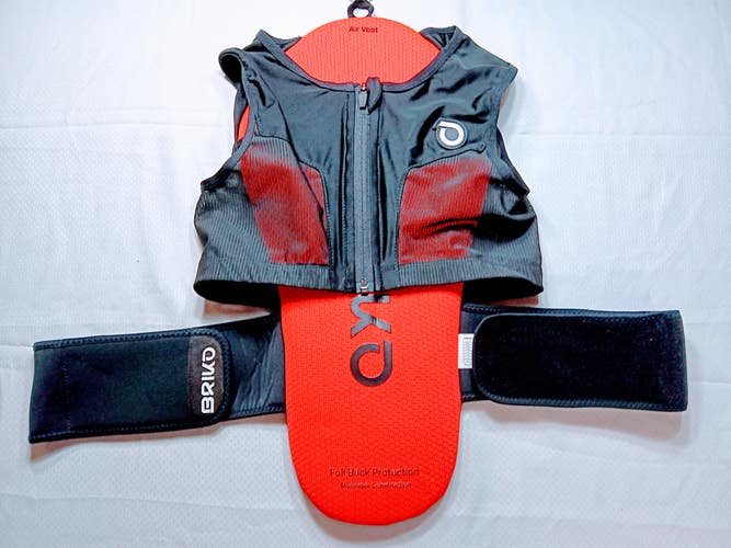 Briko Air Vest Spine Protector – 20” (Adult Small) Orange/Blk – NEW WOT