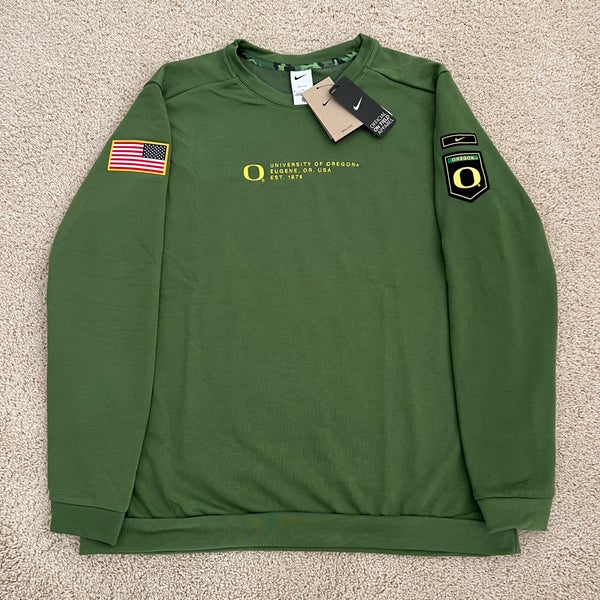 Nike Oregon Ducks Team Issue On Field Military Sweater Men’s Size Large