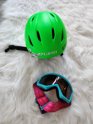 Kid's Used Small Giro Ski Helmet with Goggles
