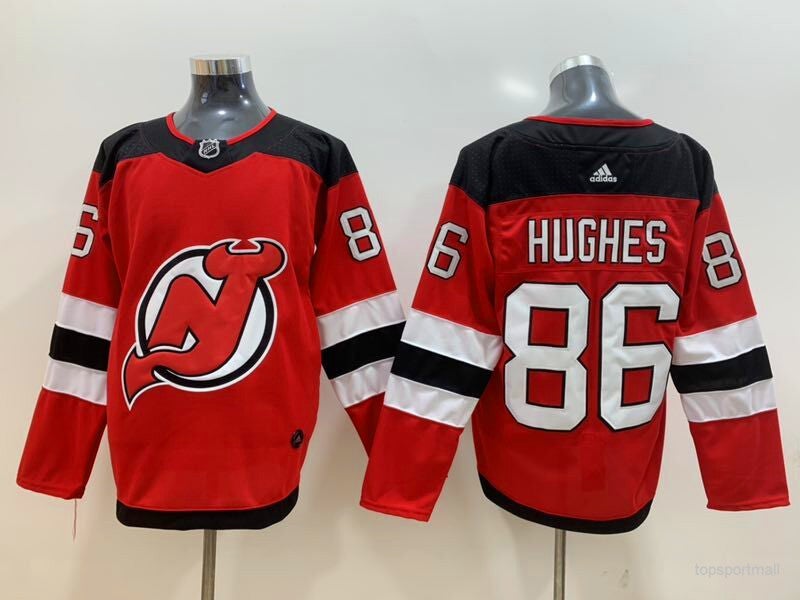 Men's New Jersey Devils Jack Hughes Jersey Black Size 54  Throwback vintage
