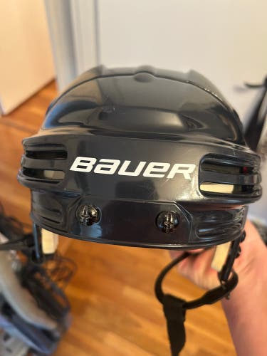 Slightly Used Navy Bauer 4500 Hockey Helmet