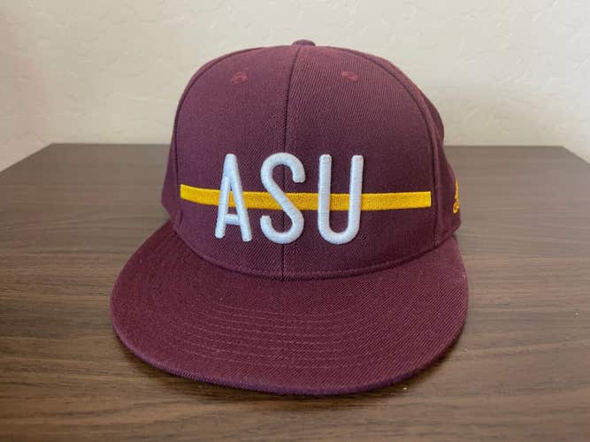 ASU Sun Devils NCAA ARIZONA STATE Adidas Size Small/Medium Maroon Flex Fit Hat!