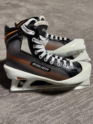 Senior Used Bauer Performance Hockey Goalie Skates Regular Width Size 10.5