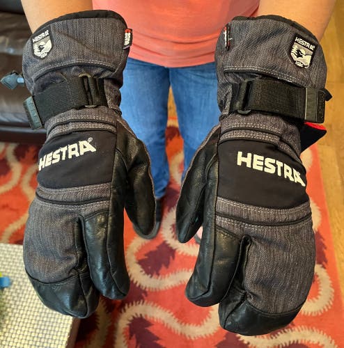 Used Hestra CZone Gloves, Lobster claw, Size 8 (medium), Medium, Leather, Great condition