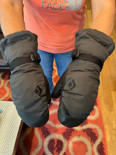 Used Black Diamond Mittens, Medium, Leather palms, Super Warm