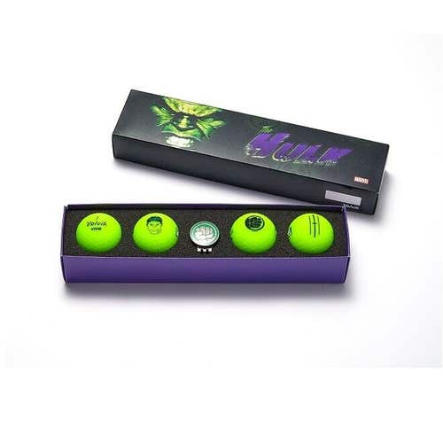 Volvik x Marvel Golf Balls with Hat Clip & Ball Marker Pack Green - HULK 3.0