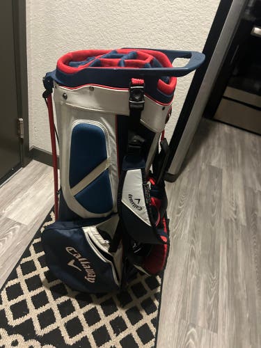 Callaway 14 Slot Stand Bag - Red / White / Blue - 8/10 Condition