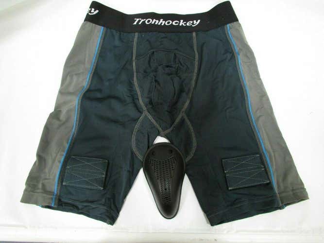 Tron Men`s 2 pairs of Compression Fit Ice-Hockey Jock Shorts with Cup (Senior-Extra Large)
