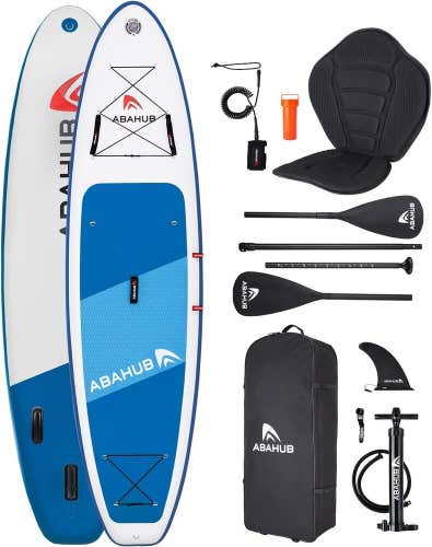 Abahub Inflatable SUP, Wide 10'6" x 31"/34"x10'6" iSUP, Blue Standup Paddleboard