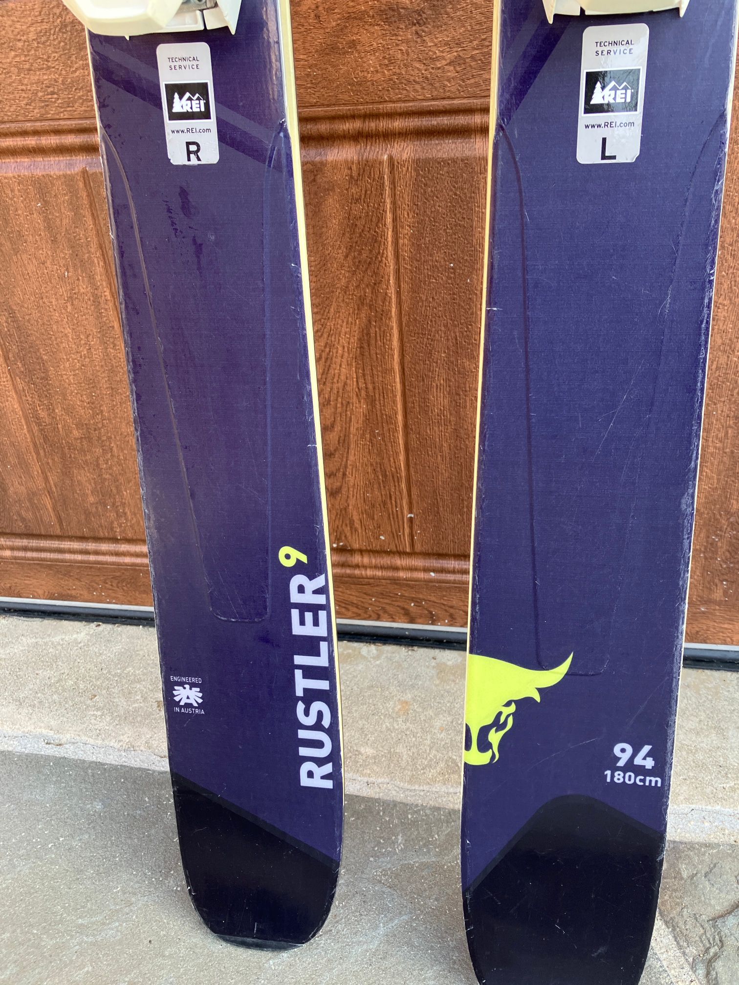 Used Unisex 2019 Blizzard  180 cm All Mountain Rustler 9 Skis With Bindings Max Din 13