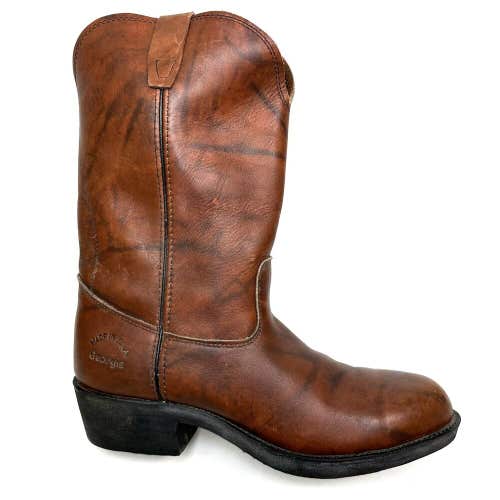 Georgia Brown Leather Pull On Work Boots Safety Steel Toe USA Made Size 12 M