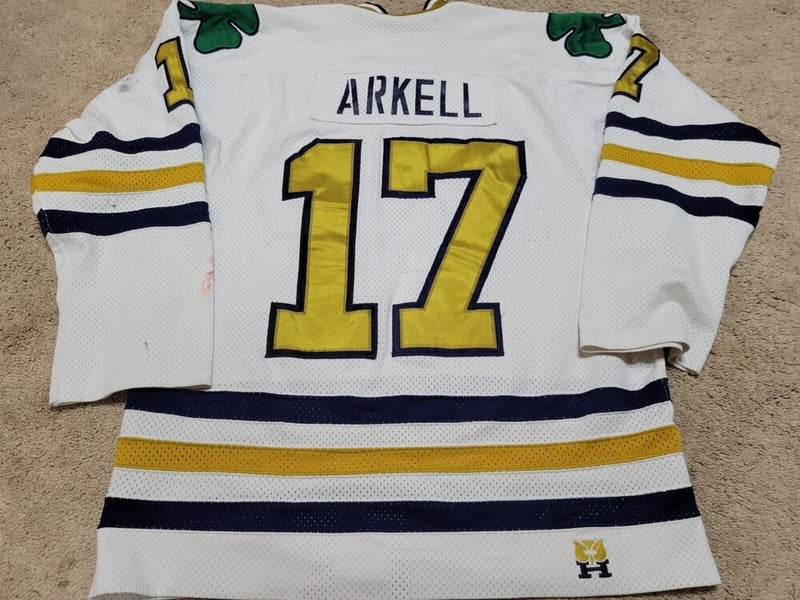 TOM ARKELL 91'92 "150 Yr Patch" Notre Dame  Game Worn Hockey Jersey COA