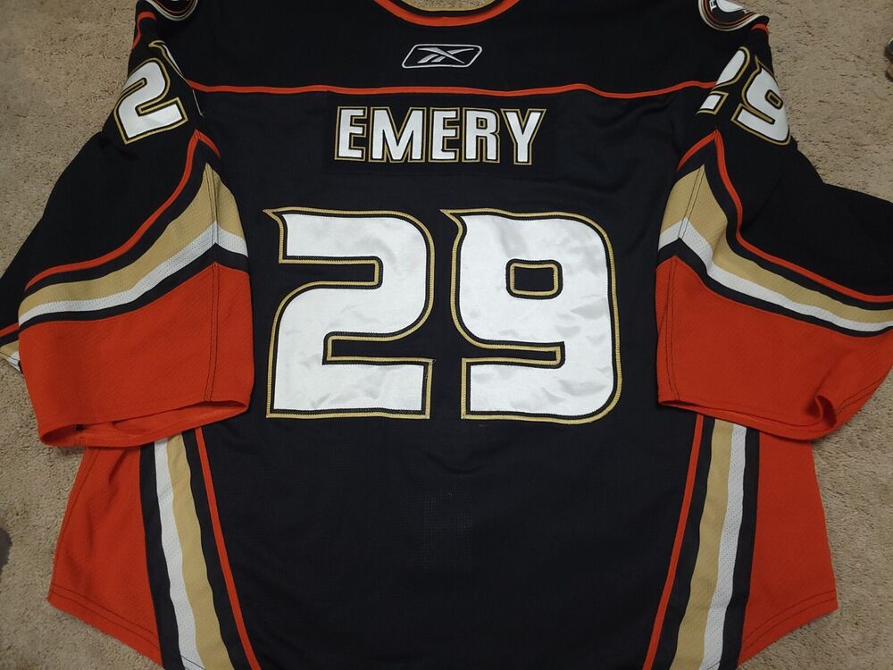 Ray Emery 10'11 Black Anaheim Ducks Photomatched Set 2 Game Worn Jersey