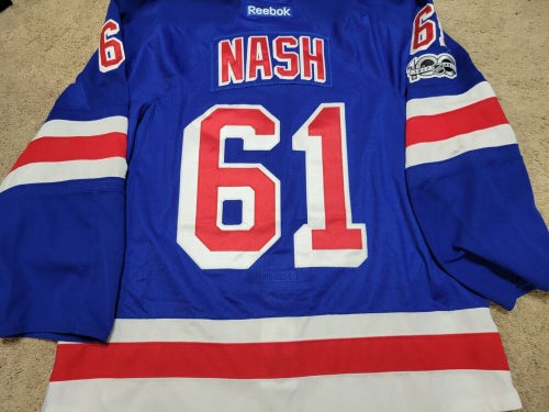 Rick Nash 16'17 90th 100 yr Patch New York Rangers Photomatched Game Worn Jersey