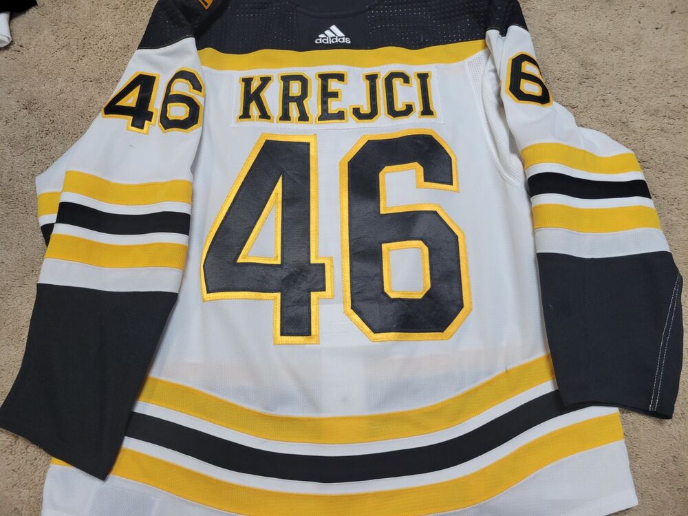 David Krejci 20'21 White Boston Bruins Photomatched Game Worn Jersey COA