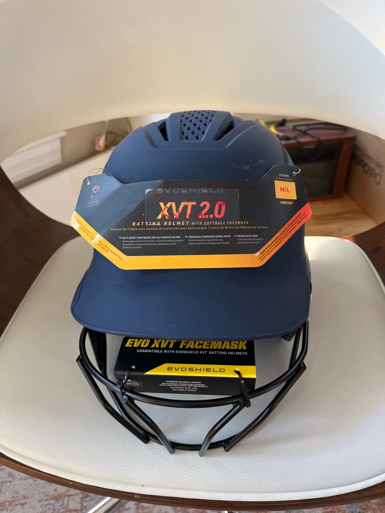New M/L EvoShield XVT 2.0 Batting Helmet with Softball Facemask