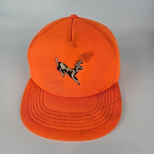 Vintage Winchester Snapback Hat Cap Blaze Orange Hunter Deer Buck Foam Warm