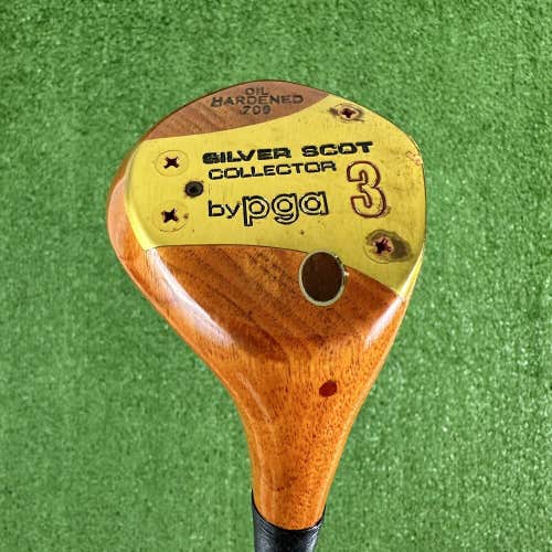 Tommy Armour Silver Scot Collector Oil Hardened 709 By Pga Persimmon 3 Wood RH