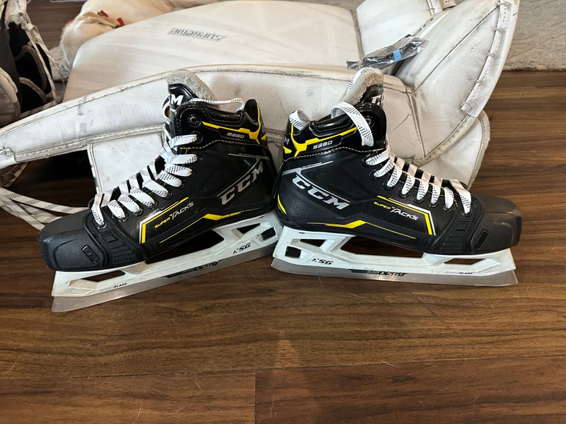 Senior Used CCM Super Tacks 9380 Hockey Goalie Skates Regular Width Size 7.5