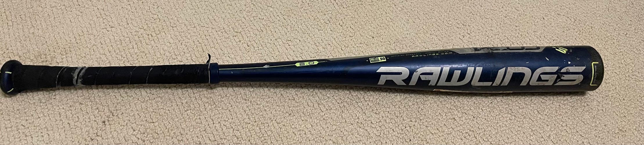 Used BBCOR Certified 2016 Rawlings Alloy Velo Bat (-3) 29 oz 32"
