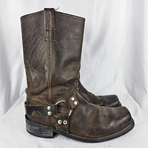 Double H Brown Leather Harness Sierra Boots Distressed HH 4004 Men's Size 11 2E