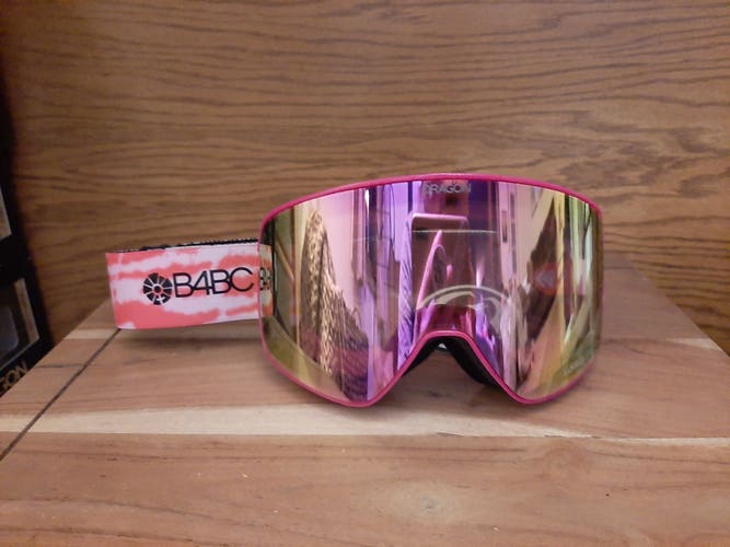 Dragon NFX Ski Goggles; NEW; Pink with B4BC branding; with BONUS LENS