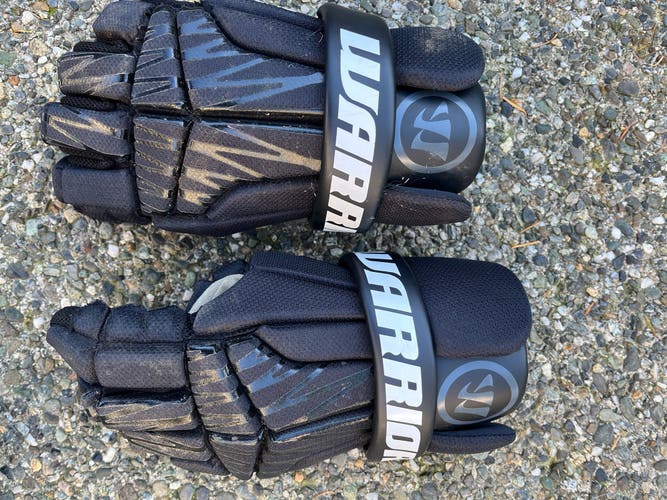 Used Warrior Medium Adrenaline X1 Lacrosse Gloves