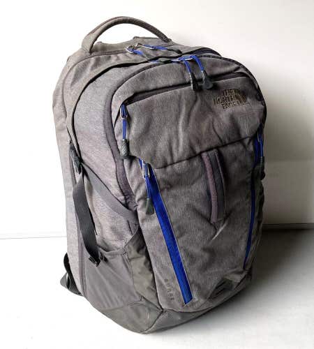 The North Face Surge Gray FlexVent Backpack Laptop Commuter School Hiking Daypac